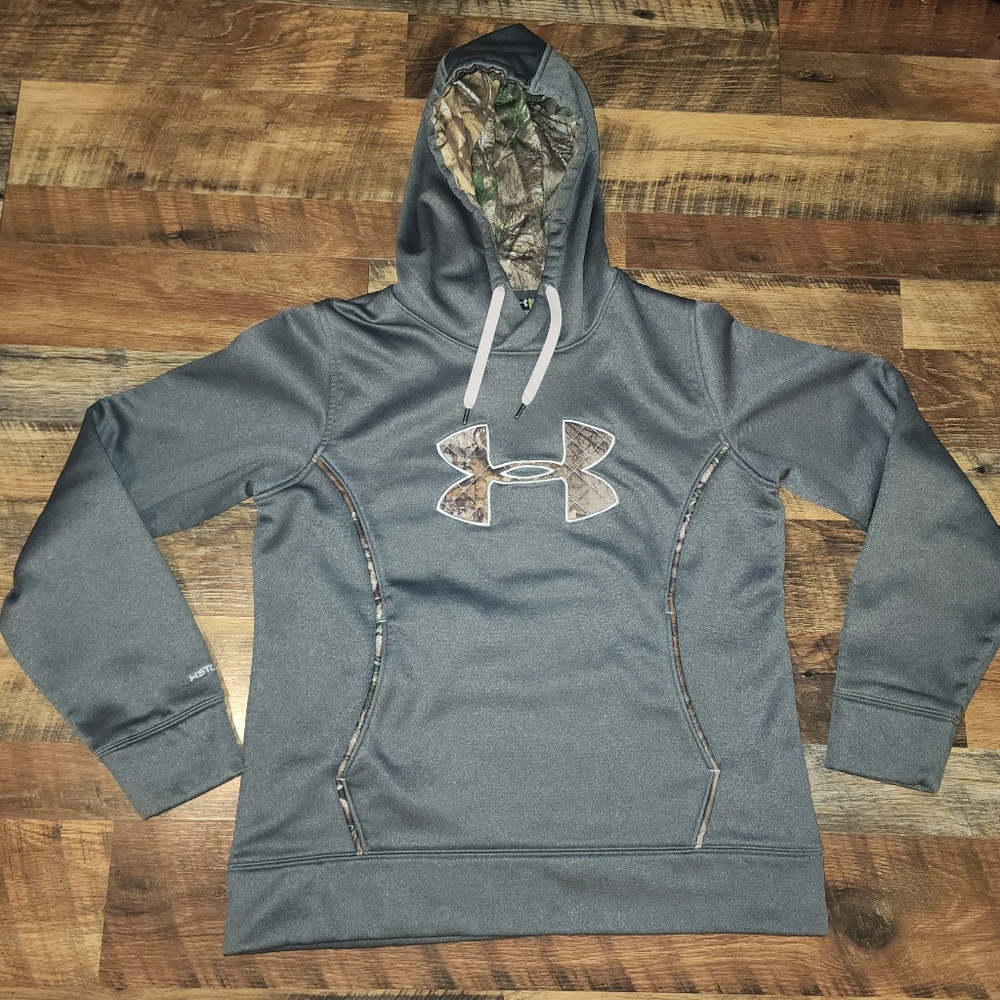 Under Armour Womens Storm Caliber Hoodie - Large - Gray w Camo Trim